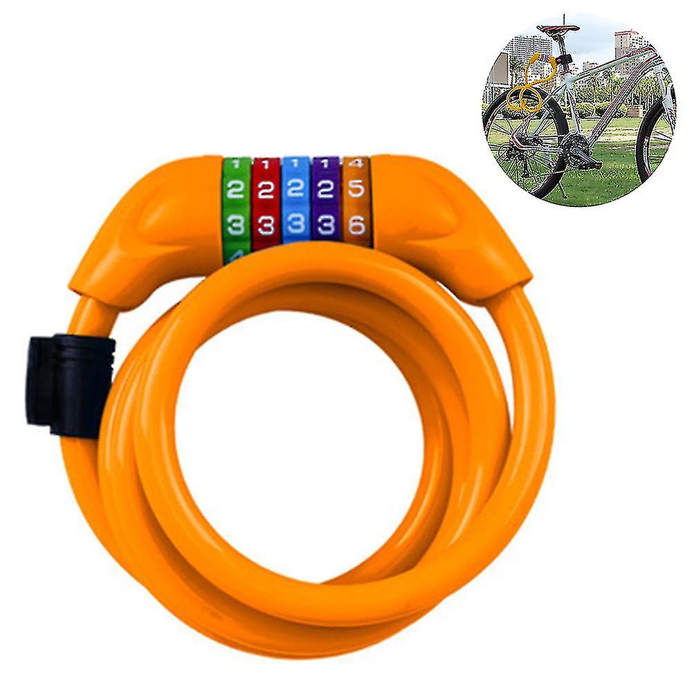 Bike Lock， Bike Locks Cable 1.2m Coiled Secure Resettable Combination Bike Cable Lock With Mounting Bracket， 14.1cm Diameter