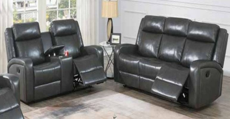 Alanya 2 Piece Power Motion Sofa Set  Gray Leather Gel and PU   Contemporary   Living Room Furniture Sets   by Hollywood Decor  Houzz