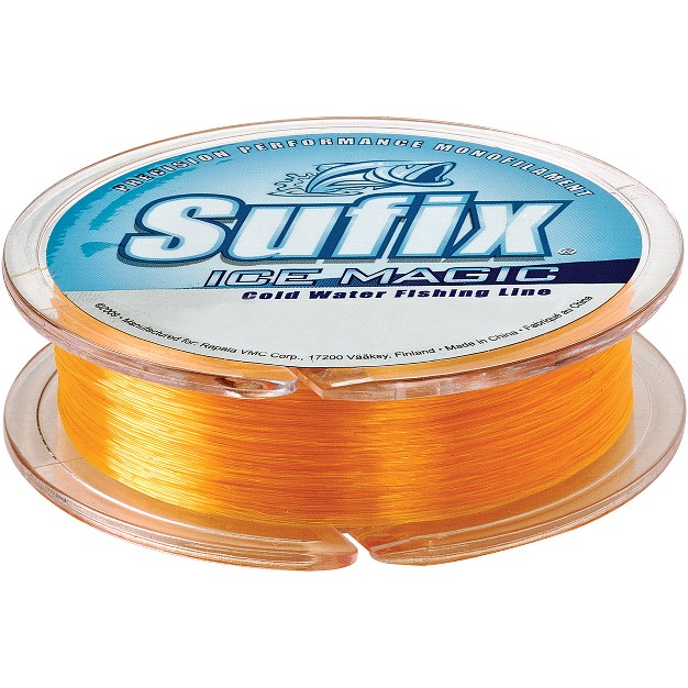 Sufix 100 Yard Ice Magic Monofilament Fishing Line Neon Orange