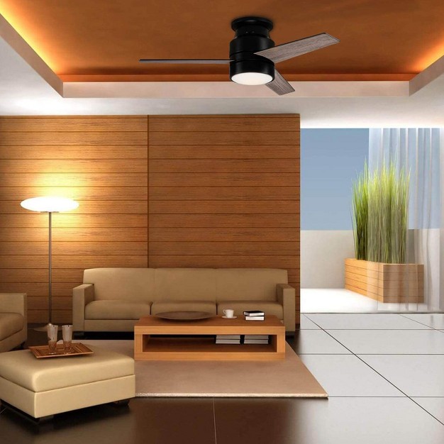 Matte Black Ceiling Fan With Frosted White Glass Light includes Remote Hearth Brands