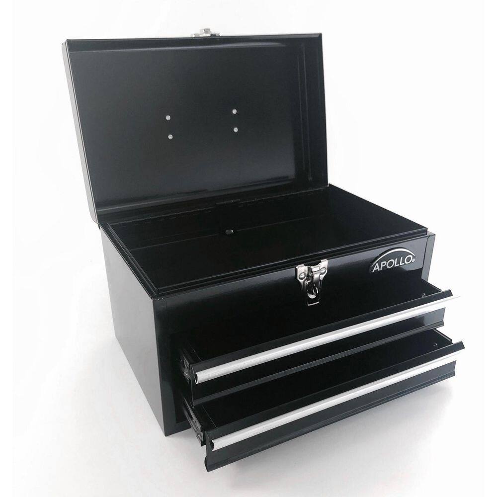 Apollo 14 in. Black 2-Drawer Portable Tool Box DT5010