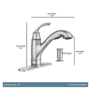 MOEN Marietta Single-Handle Pull-Out Sprayer Kitchen Faucet in Spot Resist Stainless 87601SRS