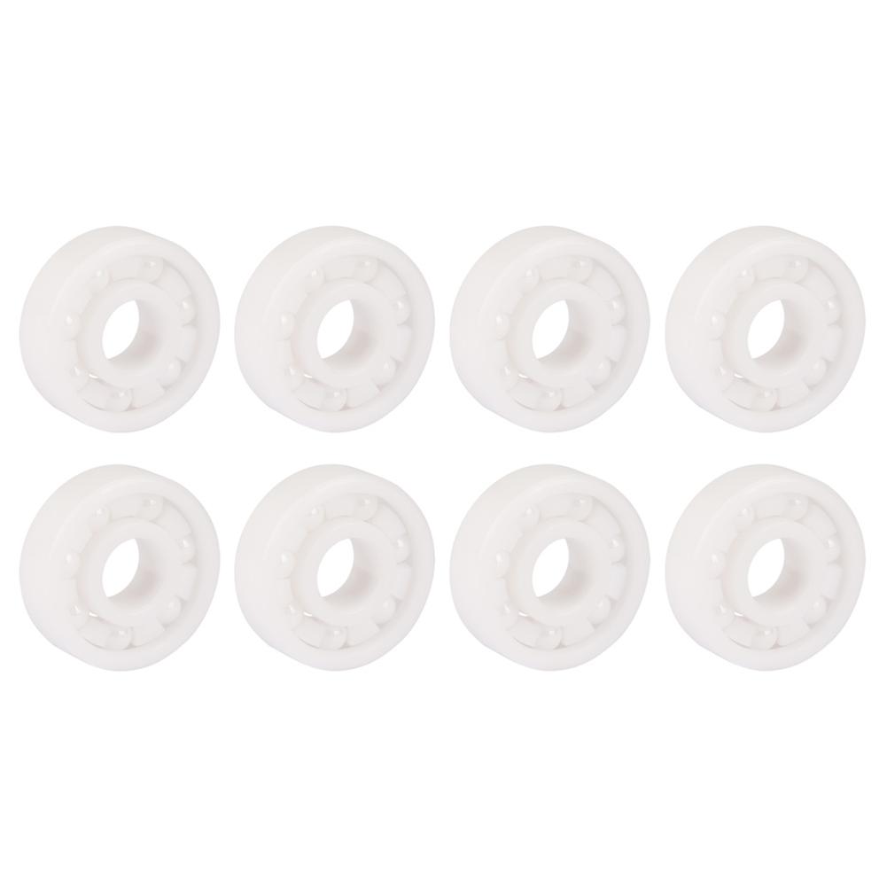 8pcs White Color Zro2 Full Ceramic Miniature 608 Ball Bearing 8x22x7mm