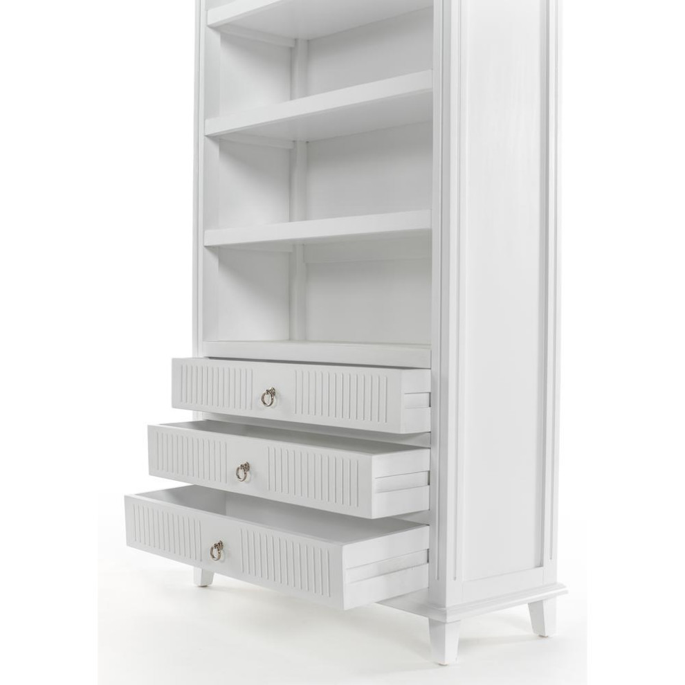 Classic White Bookcase With 3 Drawers  Belen Kox   Contemporary   Bookcases   by BisonOffice  Houzz