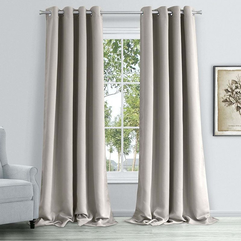 Dainty Home Hamden Solid 100% Blackout Thermal Insulated Grommet Single Curtain Panel