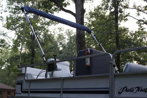 NAVY BLUE Vortex Pontoon / Deck Boat 4 Bow Bimini Top 8' Long， 97-103