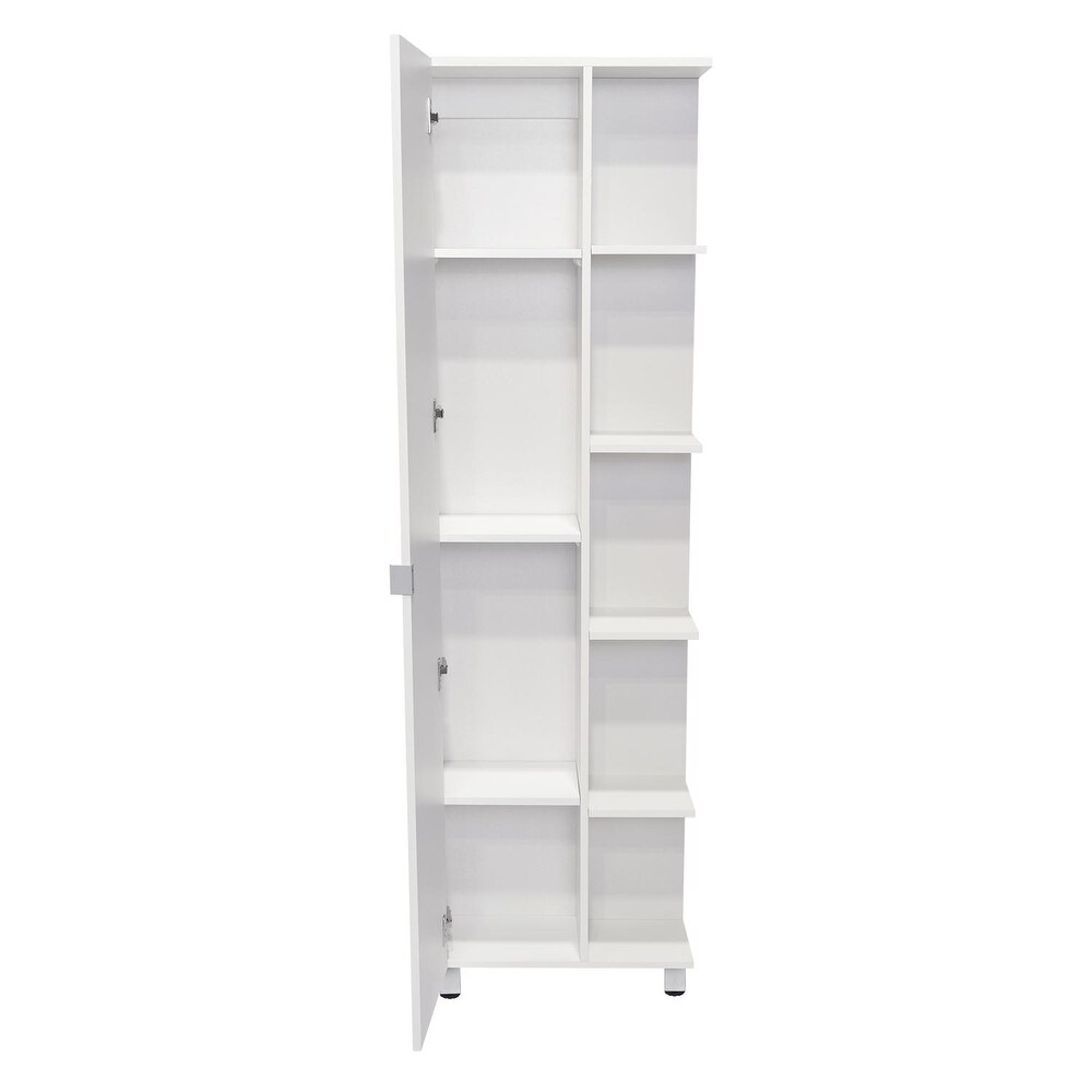 Corner Cabinet  Five Open Shelves  Single Door