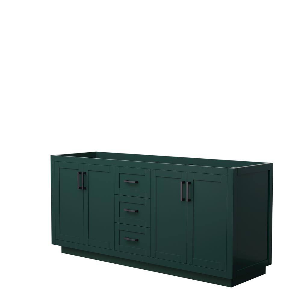 Wyndham Collection Miranda 71 in. W x 21.75 in. D x 33 in. H Double Bath Vanity Cabinet without Top in Green WCF292972DGKCXSXXMXX