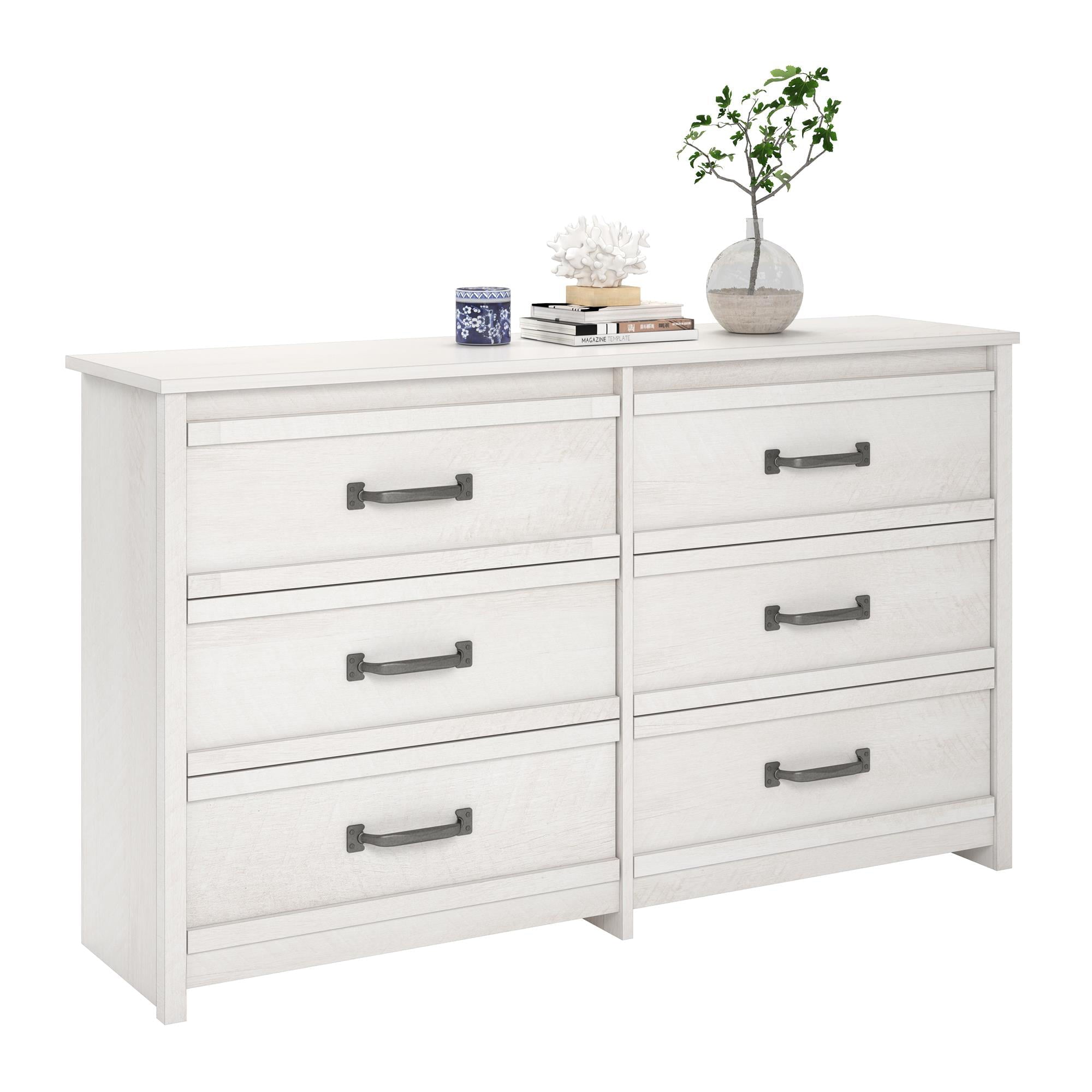 Better Homes & Gardens Rustic Ranch 6 Drawer Dresser, Ivory Oak