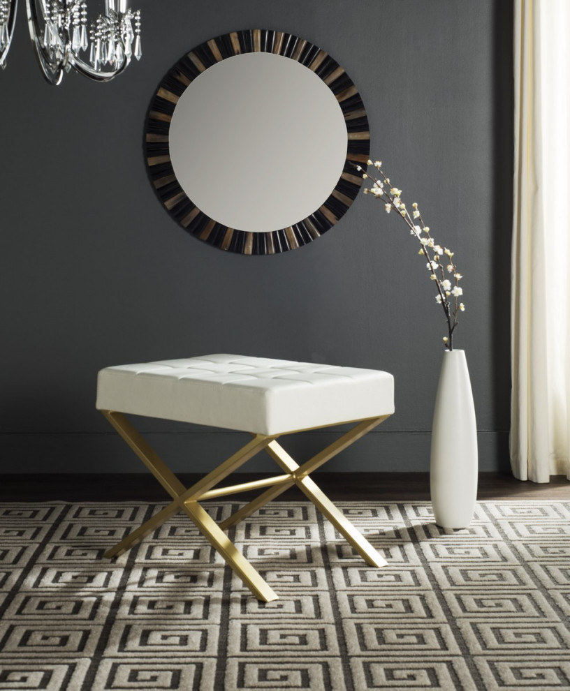 Leya Ottoman White   Contemporary   Footstools And Ottomans   by AED Luxury Home Decor  Houzz