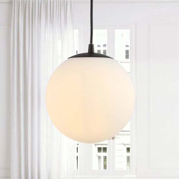 Metal glass Bleecker Globe Pendant includes Led Light Bulb Jonathan Y