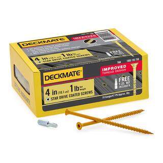 Deckmate #10 x 4 in. Star Flat Head Square Drive Tan Deck Screw 1 lb.-Box (44-Piece) 115927