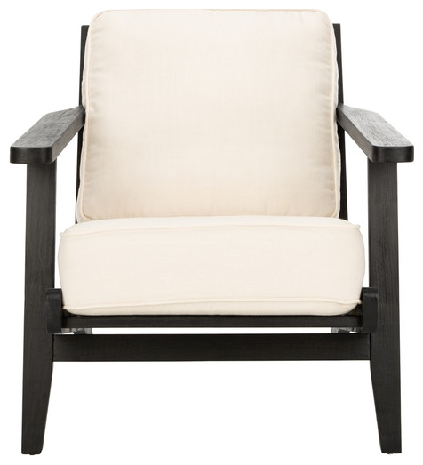 Coley Mid Century Arm Chair White/ Black   Transitional   Armchairs And Accent Chairs   by Peachtree Fine Furniture  Houzz