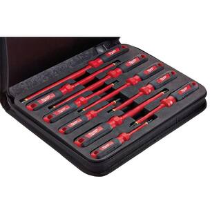 MW 1000-Volt Insulated Screwdriver Set and Case with 7-in-1 Wire Strippers Pliers (10-Piece) 48-22-2210-48-22-3078