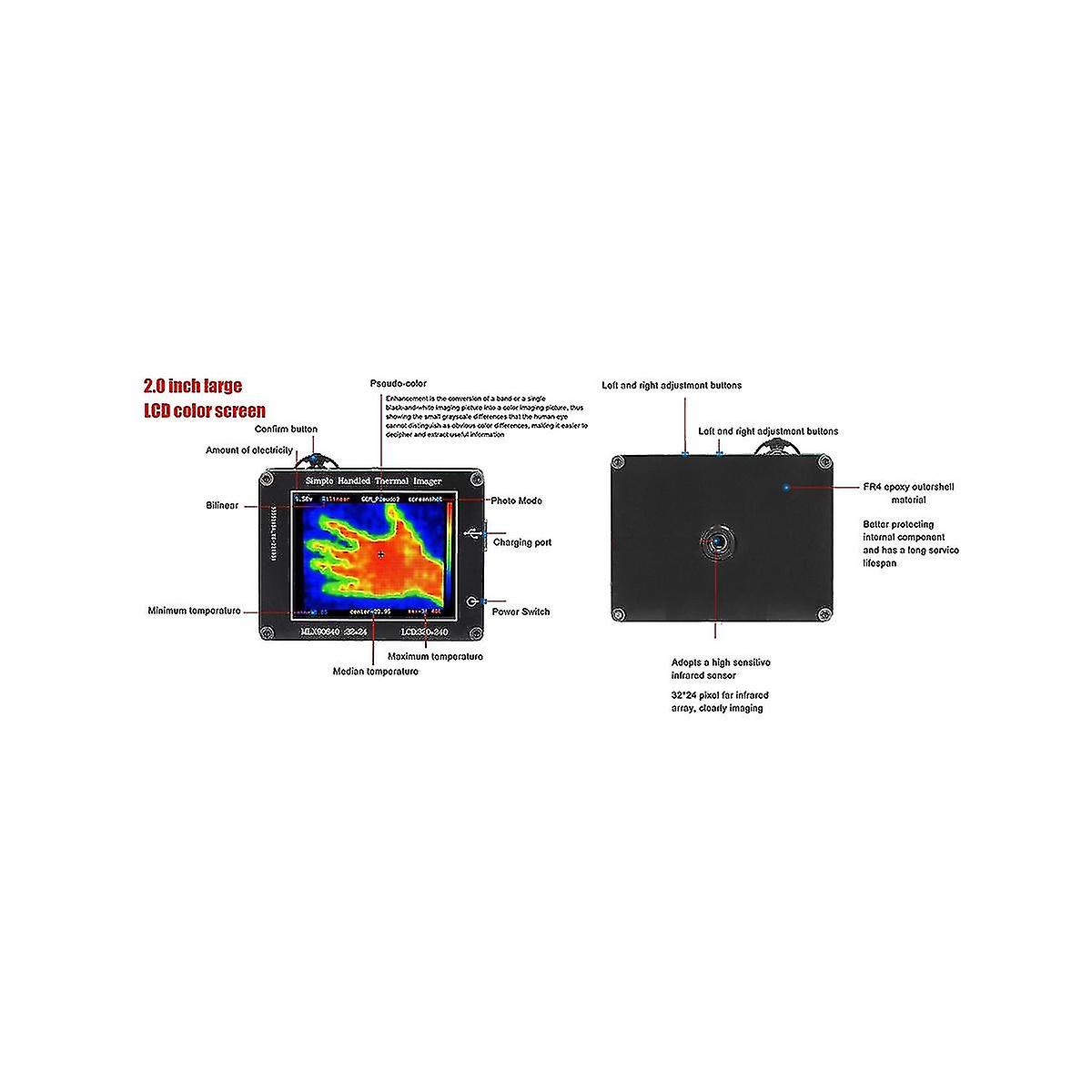 Infrared Sensor Simple Thermal Imager 2.0inch Lcd 240x320 Resolution Clear Definition Imaging Camer