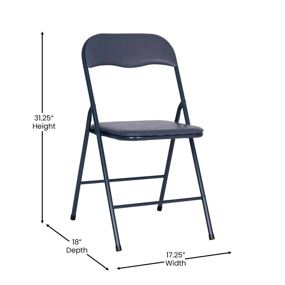 Carnegy Avenue 5-Piece Navy Folding Card Table and Chair Set CGA-JB-500009-NA-HD