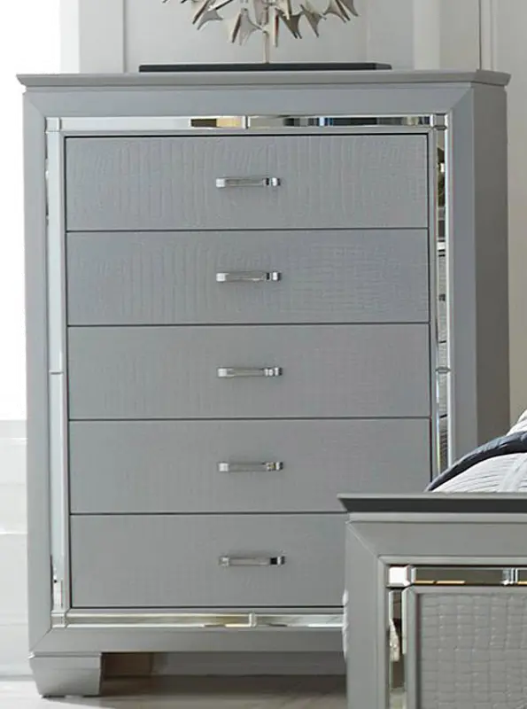 Allura Silver and Gray Chest of Drawers