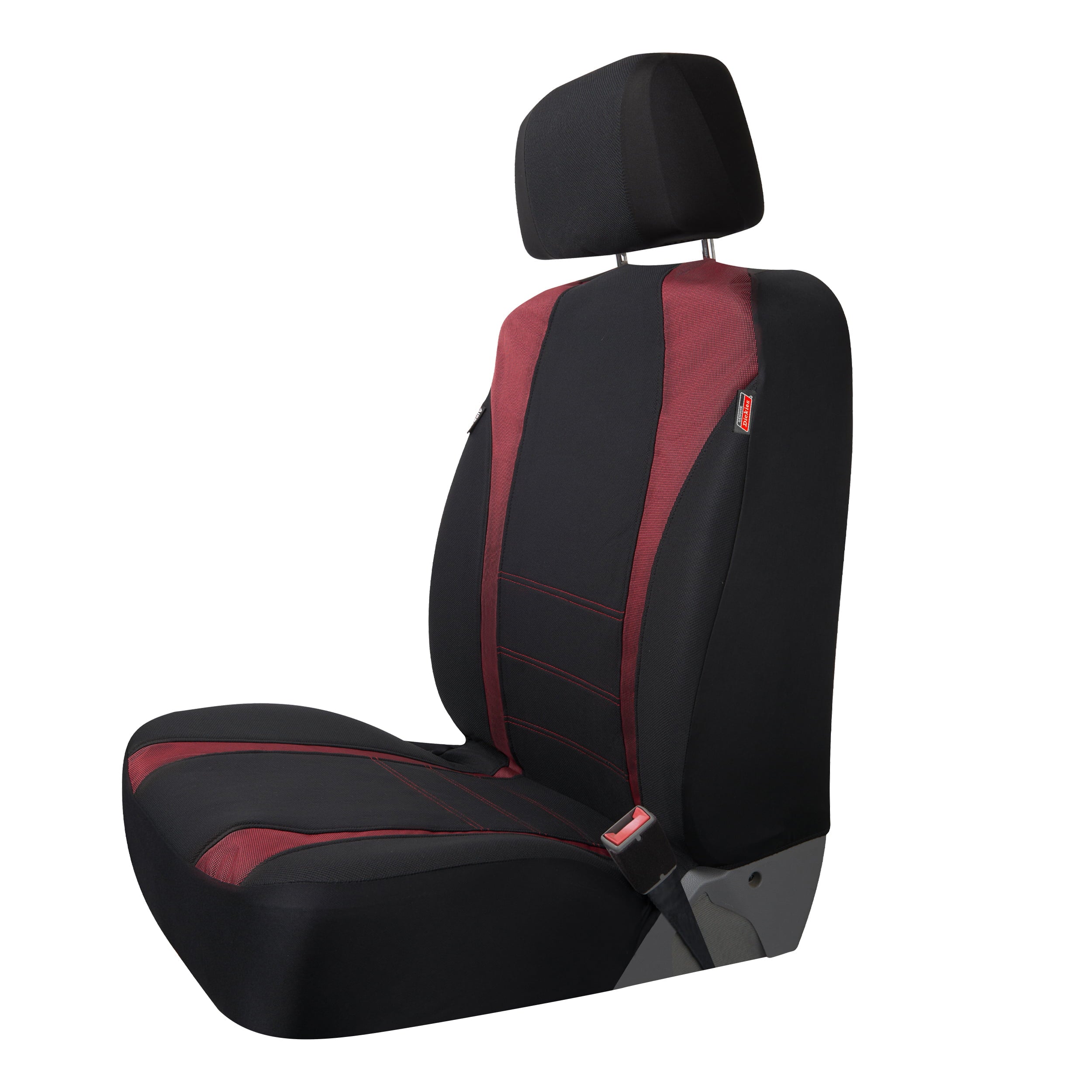 Genuine Dickies 3 Piece Truck Sport Seat Covers， Black and Red， 43640WDC