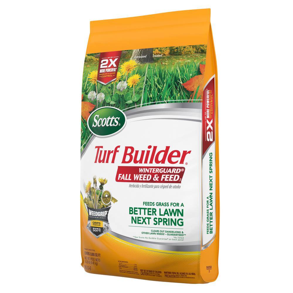 Scotts Turf Builder 14.29 lbs. 5000 sq. ft. WinterGuard Weed Killer Plus Fall Fertilizer 50250