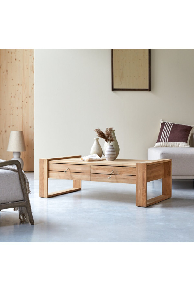 Solid Teak Coffee Table  Tikamoon Minimalys   Transitional   Coffee Tables   by Oroa   Distinctive Furniture  Houzz