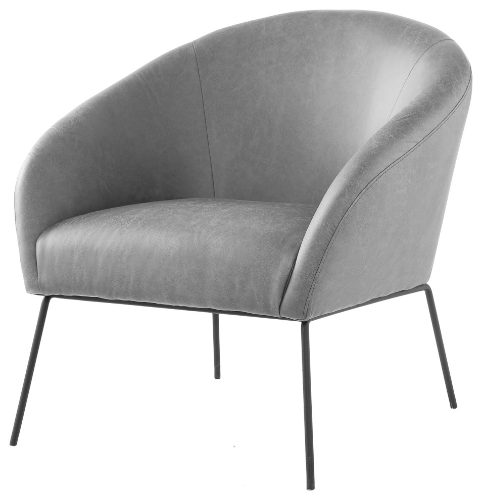 Nicole Miller Shaun Accent Chair With Barrell Metal Frame   Midcentury   Armchairs And Accent Chairs   by Inspired Home  Houzz