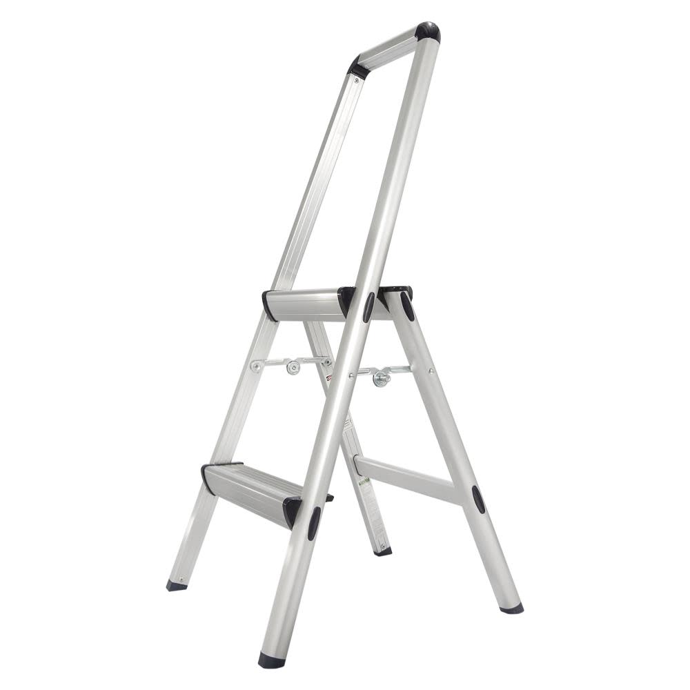 2-Step 225-lb Load Capacity Silver Aluminum Step Stool