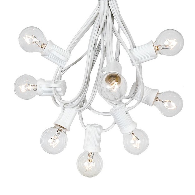 Novelty Lights 25 Feet G30 Globe Outdoor Patio String Lights White Wire
