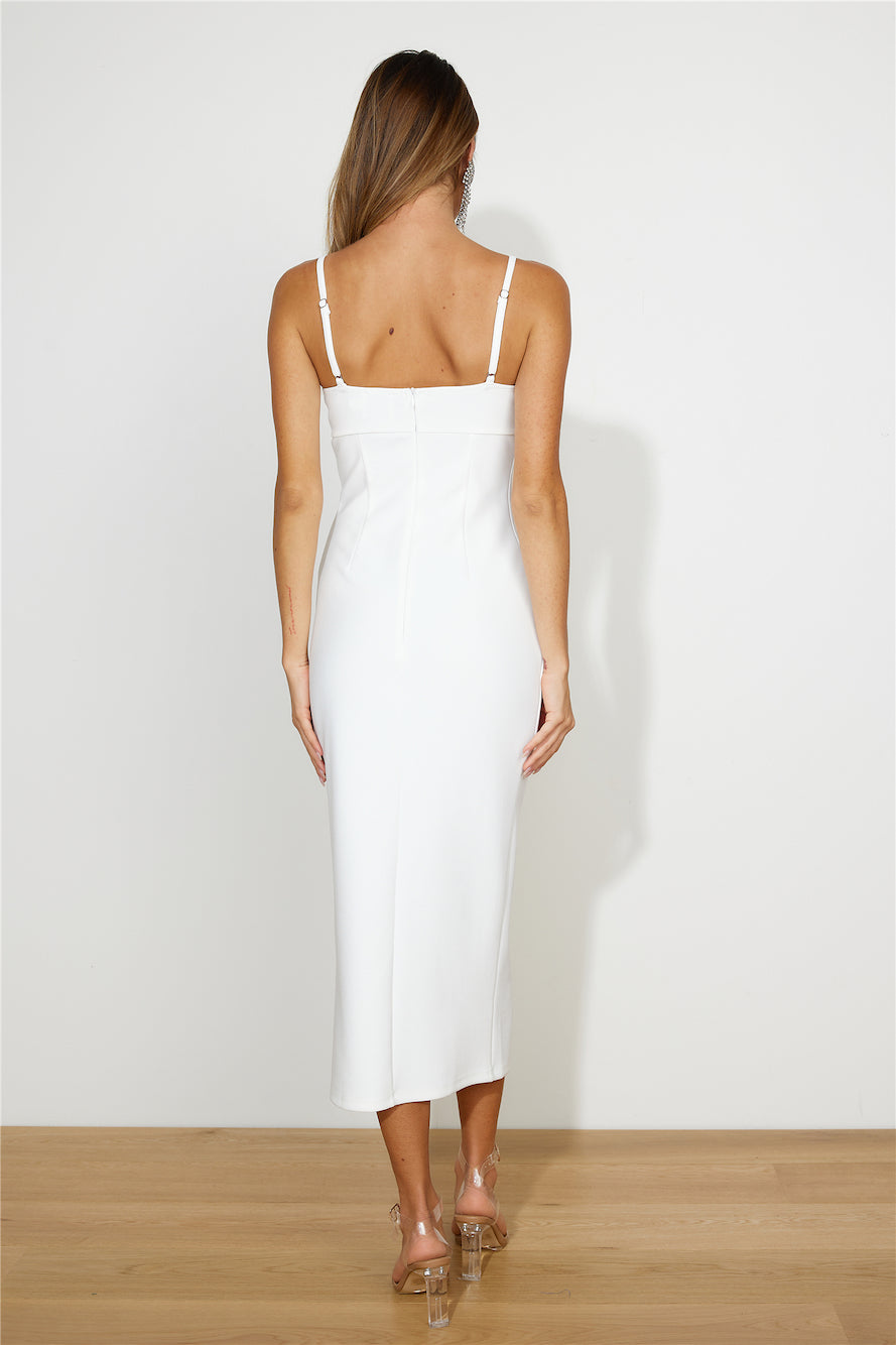 Szn To Party Midi Dress White