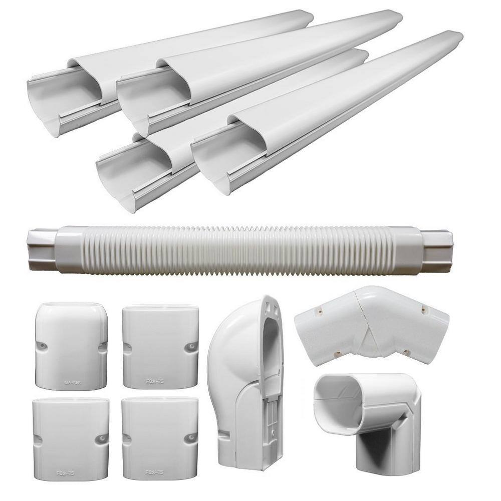 Pioneer 4 in. x 3 in. Decorative PVC Line Cover Kit For Mini Split Air Conditioners and Heat Pumps IKT-4WID2-LVCR