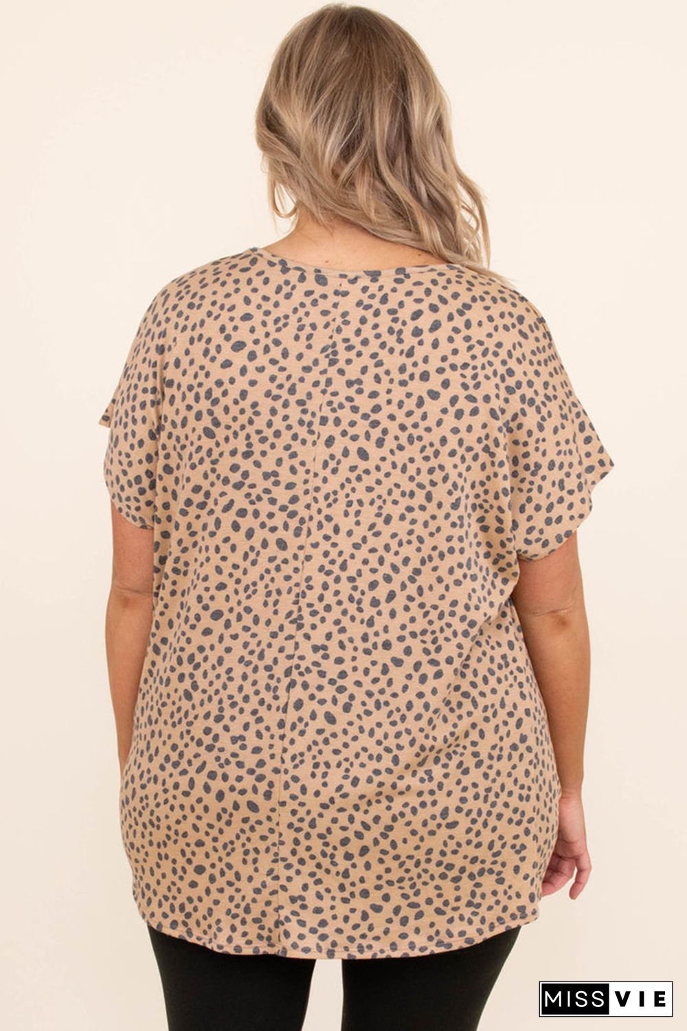 Leopard Plus Size Cheetah Print Twisted T-shirt