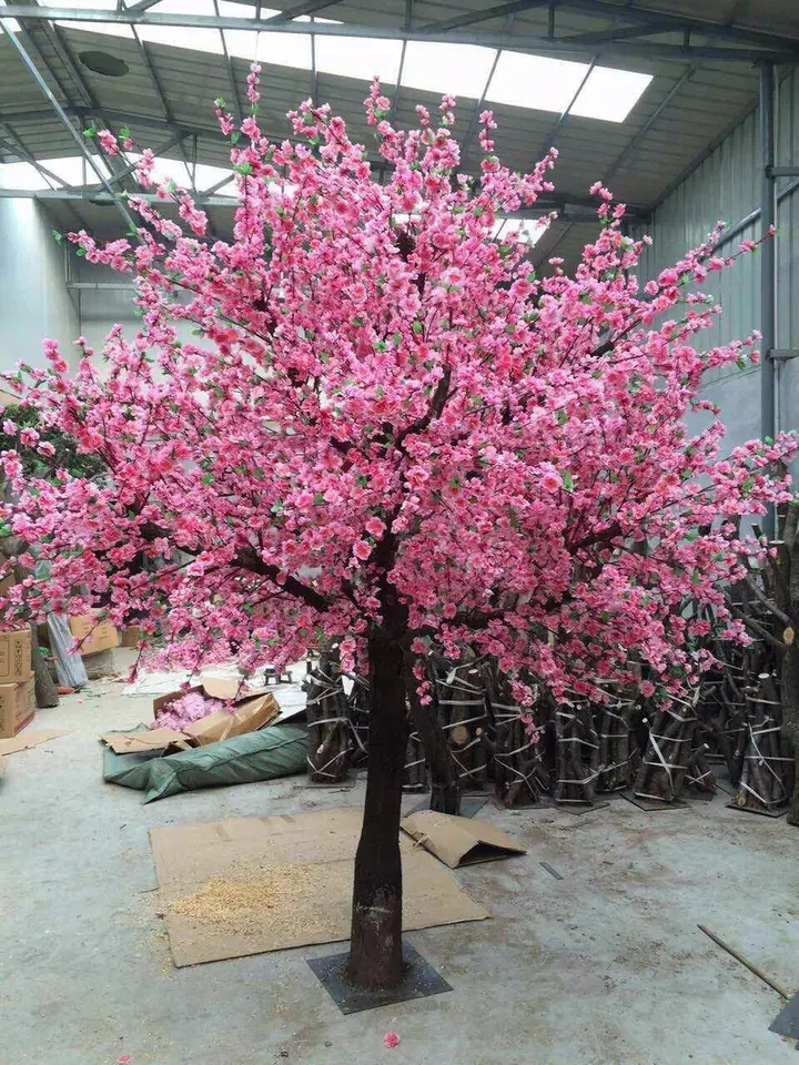 artificial peach blossom flowers trees artificial for indoor decorative wedding table tree centerpieces decoration