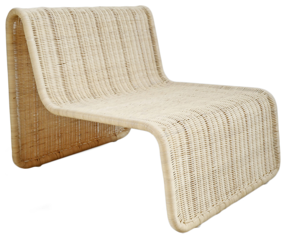 Raw Wicker Wide Mod Chair   Tropical   Armchairs And Accent Chairs   by Design Mix Furniture  Houzz