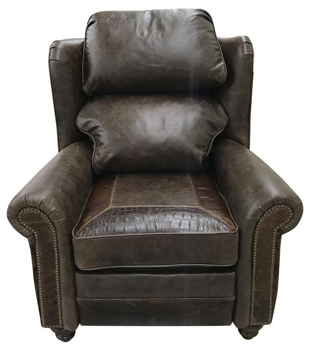 Maverick II Oversized Wingback Western Leather Recliner   Southwestern   Recliner Chairs   by Great Blue Heron Furniture  Houzz