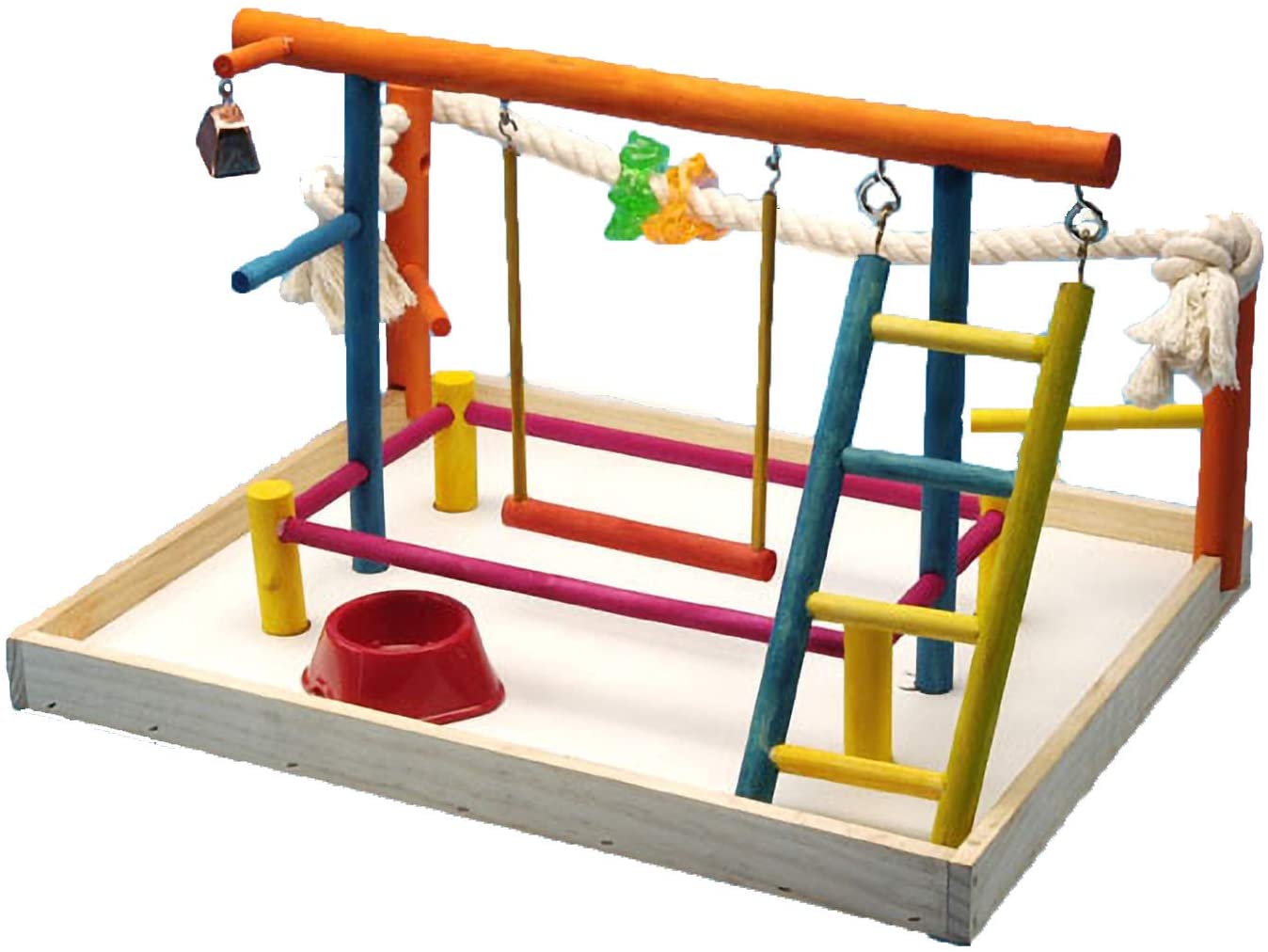 Penn-Plax Bird-Life Wood Playpen for Birds – Multi-color – Extra-Large