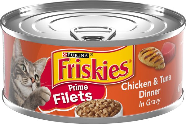 Friskies Prime Filets Chicken and Tuna Dinner in Gravy Canned Cat Food