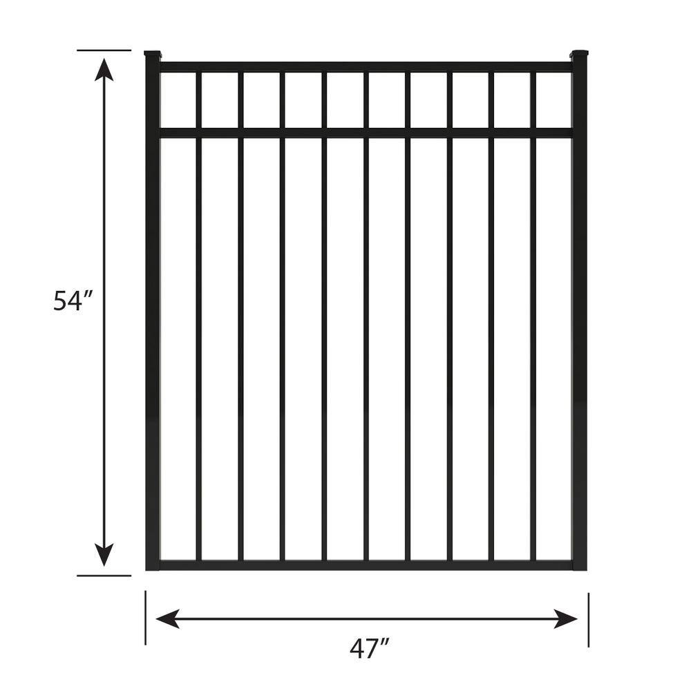 FORGERIGHT Vinings 4 ft. W x 4.5 ft. H Black Aluminum Pre-Assembled Fence Gate 861890