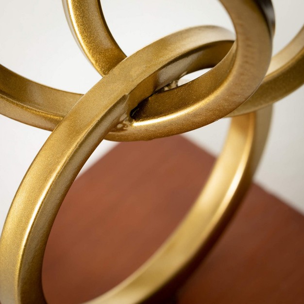 Gold Rings Modern Table Decor Wood