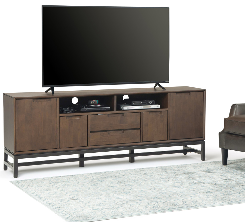 Banting Mid Century 72 inch Wide TV Stand   Industrial   Entertainment Centers And Tv Stands   by Simpli Home Ltd.  Houzz