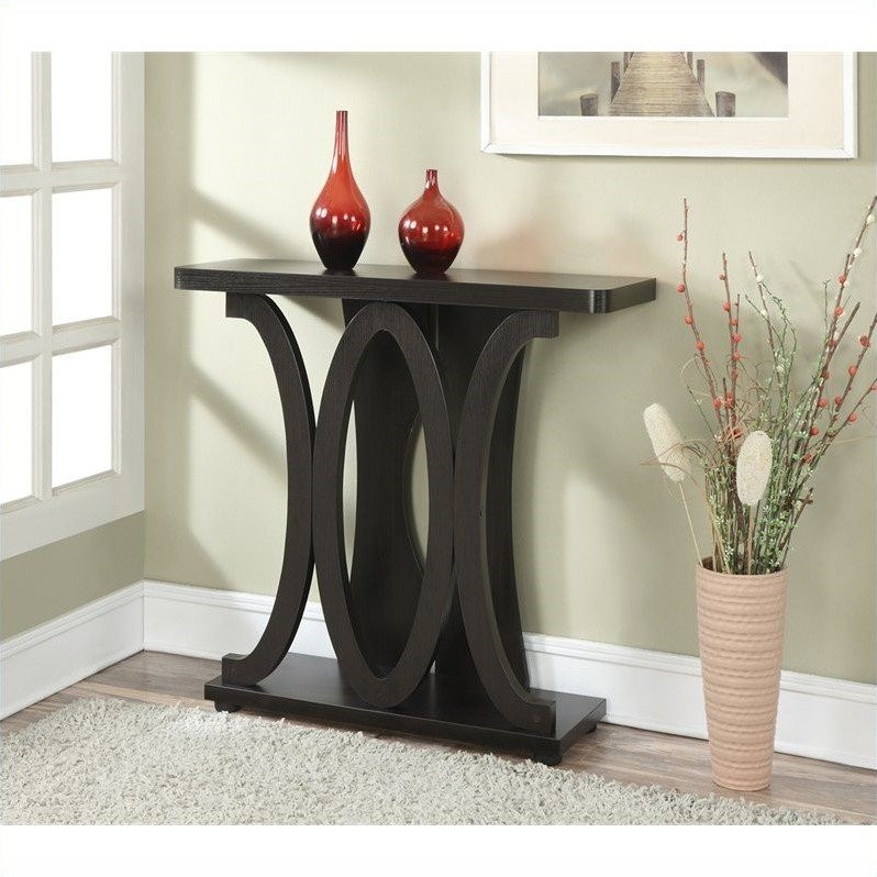 Convenience Concepts Newport Hailey Console Table in Espresso Wood Finish   Transitional   Console Tables   by Convenience Concepts  Houzz