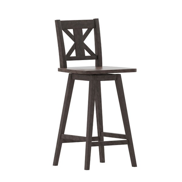 Modern Farmhouse Wooden Swivel Bar Stool