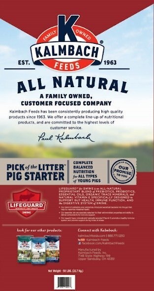 Kalmbach Feeds Pick of the Litter Starter Pig Feed， 50-lb bag