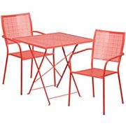 Flash Furniture Folding Commercial Square Indoor / Outdoor Patio Table and Chair 3-piece Set