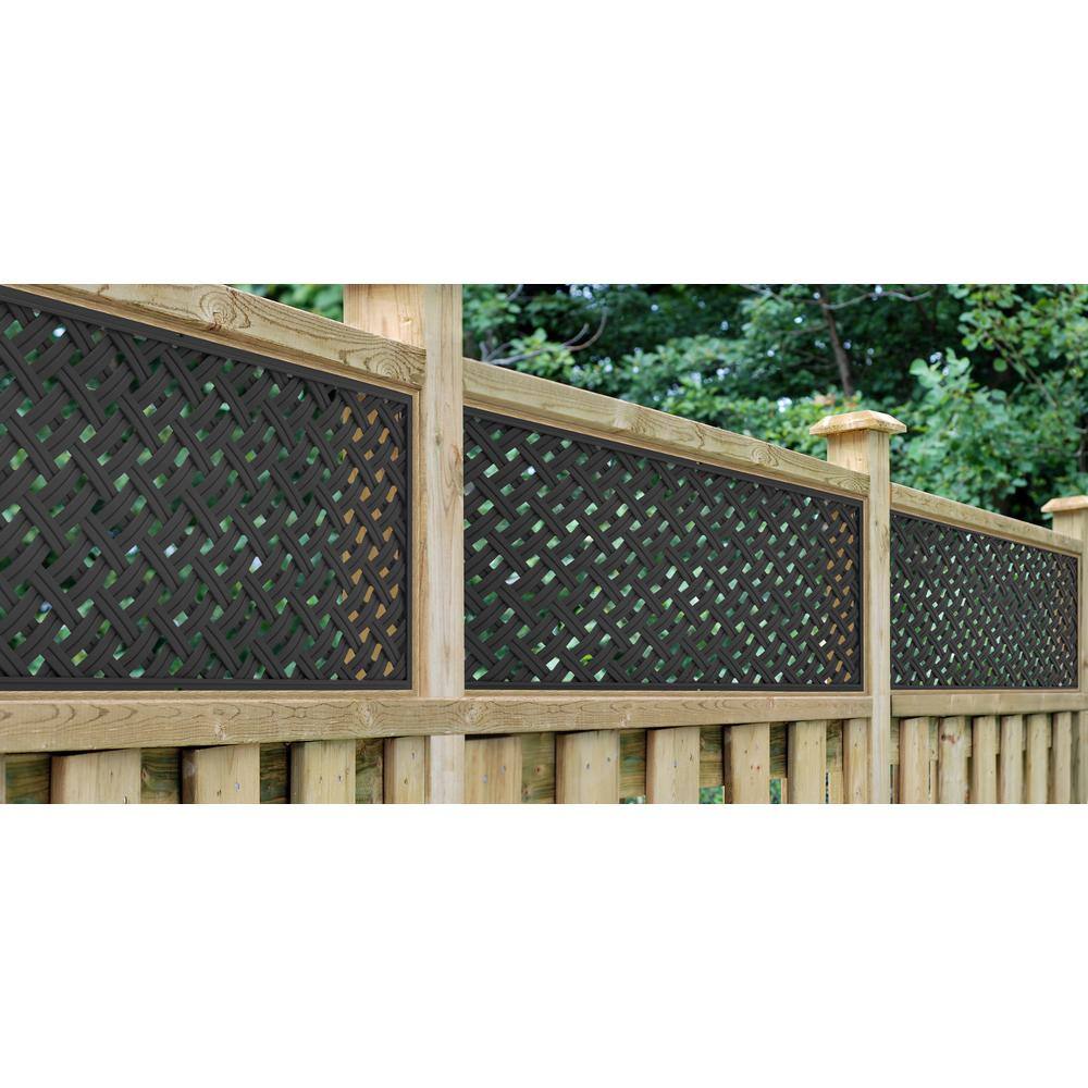 DISTINCT 4 in. x 3 in. Fence Connector Hardware Package for Privacy Screens in Black MT1005536