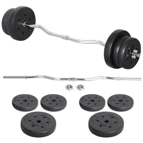 55lb Barbell Dumbbell Strength Training Equipment Exercise Dumbbell Weights Curl Bar for Home/Gym，Black