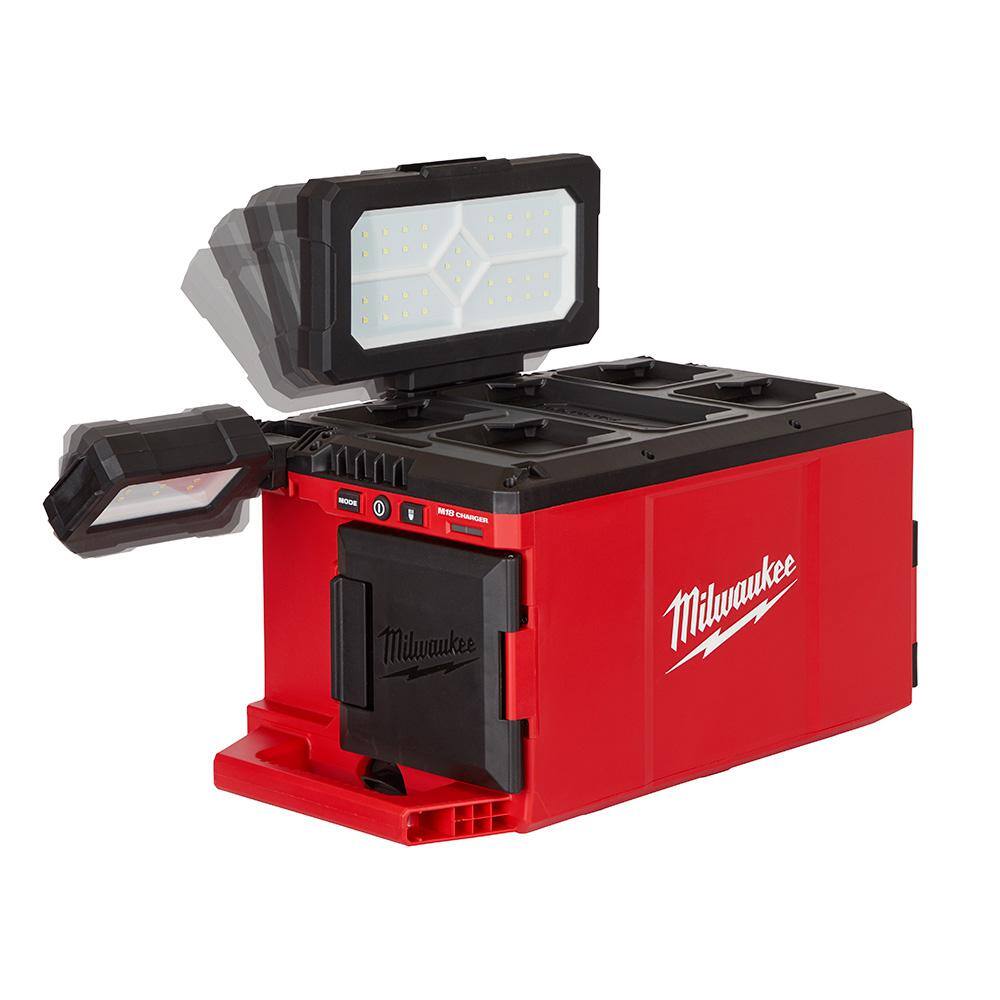 MW M18 18-Volt Lithium-Ion Cordless PACKOUT 3000 Lumens LED Light with Built-In Charger 2357-20