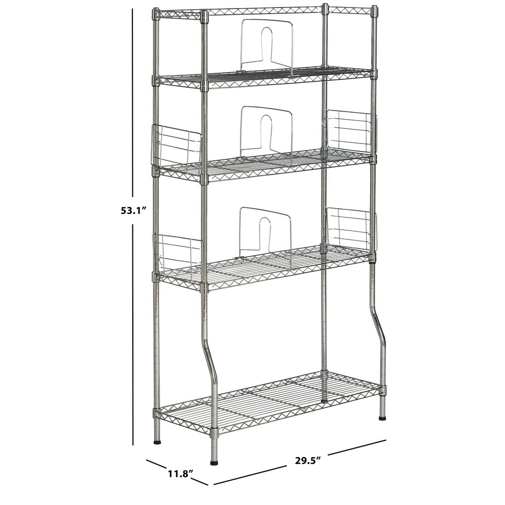 SAFAVIEH Storage Collection Fernand Chrome Wire Book Rack   29.5\