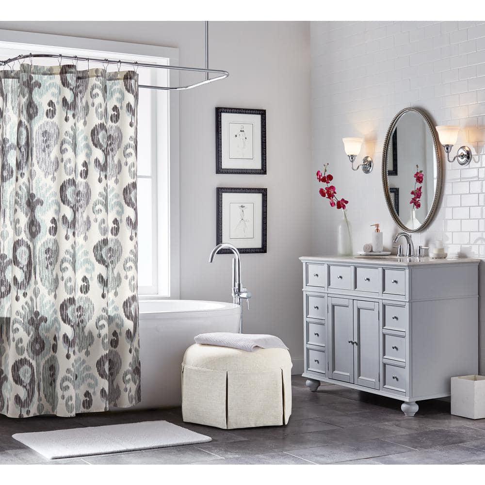 Home Decorators Collection Hampton Harbor 44 in W x 22 in D Bath Vanity in Dove Grey with Natural Marble Vanity Top in White