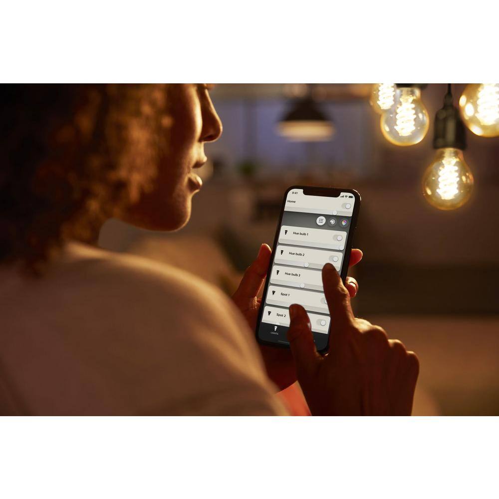 Philips Hue 40-Watt Equivalent ST19 Smart LED Vintage Edison Soft White (2700K) with Bluetooth (1-Pack) 571125