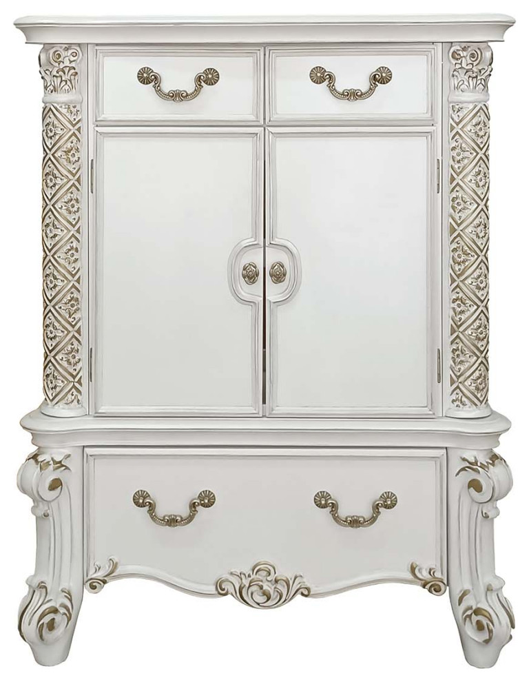 Acme Vendom Chest Antique Pearl Finish   Victorian   Accent Chests And Cabinets   by AMOC  Houzz
