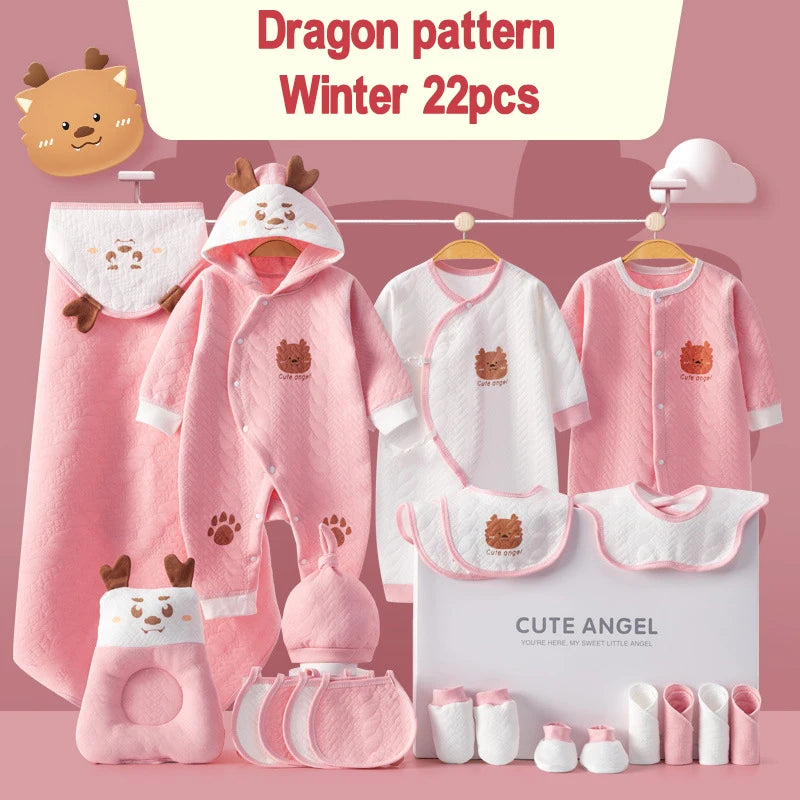 22/24/26 Pieces/0-3Months Newborn Baby Clothing 100% Cotton Kids Clothes Suit Unisex Infant Boys Girls Rabbit Clothing Set